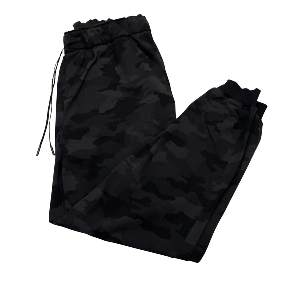 Lululemon Dance Studio Joggers Black Camo Full Length Mid Rise Size 10 Athletic